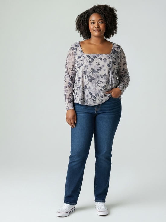 Jolie & Joy by FCT With Love Tops - Jolie & Joy Purple and Gray Mesh Long Sleeve Top - NWT